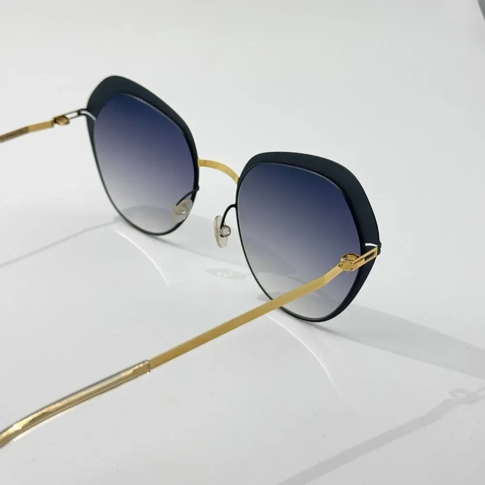 Mykita Sunglasses Lite Sun Mette Col 256 Indigo Gold Butterfly Oversize Gradient